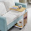 C Shaped Sofa Side Table with Storage Pocket Rolling 2