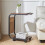 C Shaped Sofa Side Table with Storage Pocket Rolling 20
