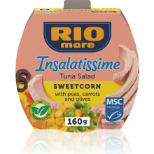 Rio Mare Insalatissime Corn and Tuna Salad, 160g, with Prime Quality Tinned Fish, Ready to Eat Healthy Meal, Sustainably sourced