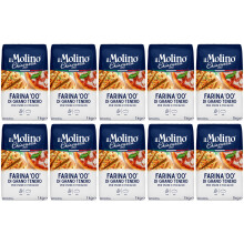 il Molino Chiavazza - Authentic Italian Soft Wheat Type ''00'' Pizza Flour 1kg - Pack of 10 | Perfect for Traditional Pizza & Focaccia