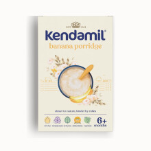 Kendamil Banana Baby Porridge (4+ Months) – First Stage Baby Weaning Porridge – Easy Just Add Water Real Fruit Cereal, No Added Sugar – 7x150g (