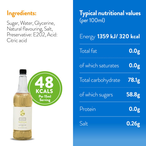 SIMPLY Vanilla Syrup (1 Litre) 1