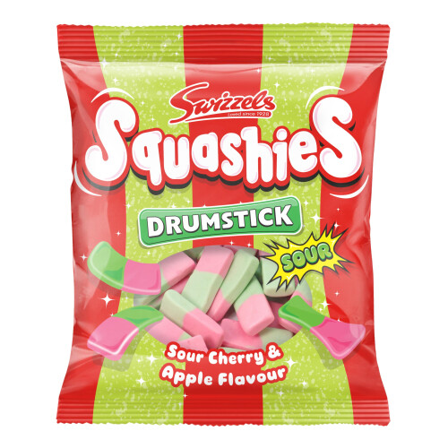 Swizzels Squashies Sour Apple and Cherry Flavour Sweets - Single Pack 120g