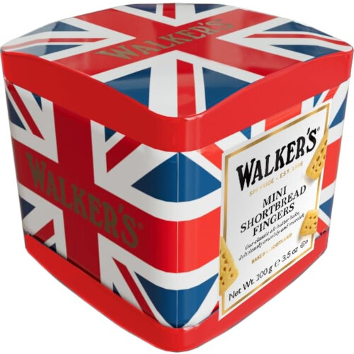 Walkers Walker's Shortbread Mini Fingers Union Jack Tin, Scottish Biscuits, 100g