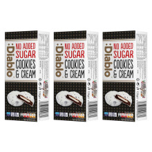 Diablo No Added Sugar Dark Cookies & Cream with Milk Cream Filling Covered in White Glaze – No Added Sugar Biscuits Snacks for All, Sweet Treats Swe
