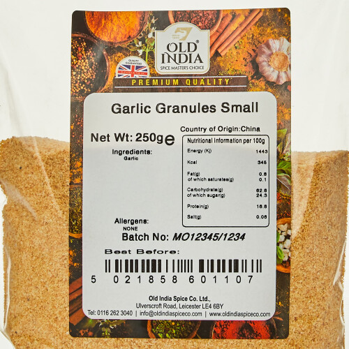 Old India Garlic Granules Small 250g 1