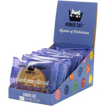 Kookie Cat Salted Caramel Almond Individually Wrapped Vegan Cookies, Gluten Free, Soy Free, Bio and Organic, Almond & Oat, 12 X 50g Multipack