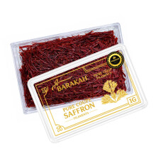 Barakah Premium Spanish Saffron Threads 1g - Pure All-Red Kesar (Safran) for Tea, Rice, Paella & Desserts - High Colouring Strength & Rich Aroma