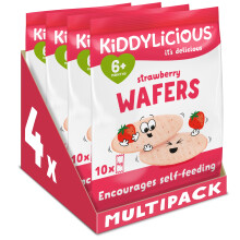 Kiddylicious Strawberry Wafers - Gluten and Dairy Free Kids Snack - Su