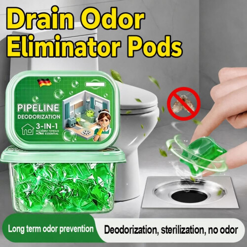 Drain Deodorizer Pods, Bio-Enzyme Drain Care, Water-Soluble, 50pc 1