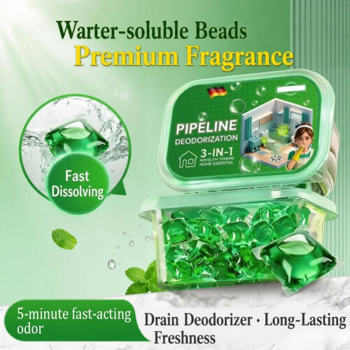 Drain Deodorizer Pods, Bio-Enzyme Drain Care, Water-Soluble, 50pc 2