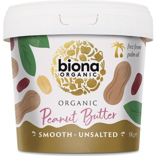 Biona Organic Smooth Peanut Butter, 1kg