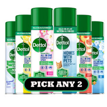 Dettol All-in-One Disinfectant Spray Bundle | Pick Any 2 Scents | Kills 99.9% of Bacteria & Viruses | Pet-Friendly | Antibacterial Surface Spray for