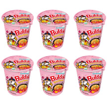 Bulldak Hot Chicken Carbonara Cup Noodles – 70g 6 | Korean Spicy Ramen Cup (Pink) | Creamy Carbonara Flavour | Quick & Easy Instant Noodles