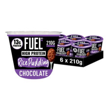 FUEL10K Chocolate High Protein Rice Pudding, 210 g (6-Pack)