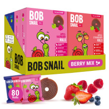 Bob Snail Fruit Roll Ups, Blueberry Raspberry Strawberry, 80 pcs (800g)