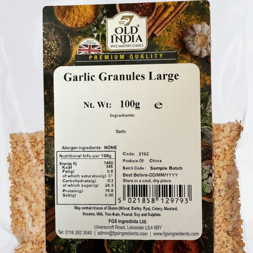 Old India Garlic Granules Large 100g 1