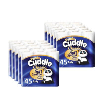 Panda Cuddle Soft Quilted Toilet Rolls, Super Quality Classic 3 Ply Toilet Tissue Unscented, Provide Ultimate Quilted Comfort - 90 Rolls