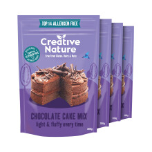 Gluten Free Cake Mix | Creative Nature Vegan Chocolate Baking Mix | Organic, Nut Free, Dairy Free | Top 14 Allergen Free | 4 Pack