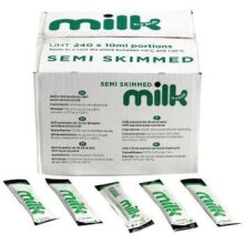 Lakeland Semi Skimmed Milk Sticks 10ml UHT Individual Portions | Pack of 240 | Long Life Milk Sachets for Tea, Coffee & Hot Drinks | Ideal for Office