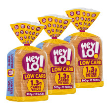 HeyLO Low Carb Lighter White Keto Bread, 3 x 300g, 1.3g Carbs