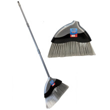 Soft Angle Broom with 1.2m Stick | 3 Section Long Handle | Adjustable Sweeping Brush for Indoor Kitchen Lobby Office Pet Hair | Soft Bristle Corn Bro