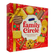 Family Circle 10 premium varities Assortment of Creams, Chocolate, Jam and other Sweet Biscuits 400g Single Pack, Perfect for Xmas Gifts | Biscuit Gi