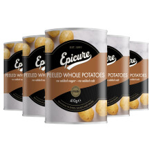 Epicure Peeled Whole Potatoes in Water, Tinned Vegetables, 400 g (12-Pack)
