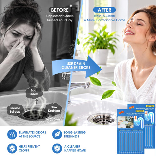 Drain Cleaner Sticks – Effectively Eliminate Odors and Keep Drains Flowing 1
