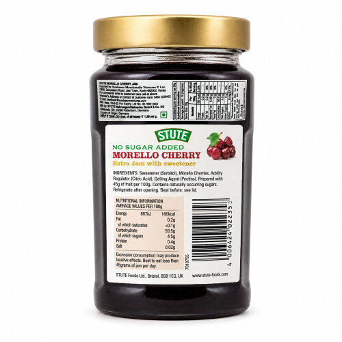 Stute Diabetic Morello Cherry Extra Jam 430g 1