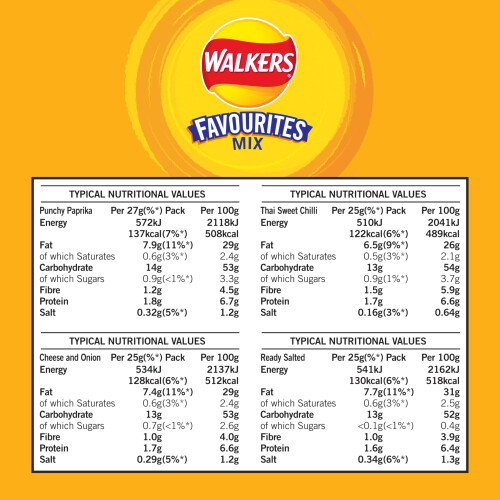 Walkers Walkers Favourites Mix Multipack Snacks Crisps 18 Pack 1