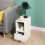 Narrow Bedside Table with Drawer, Open Storage & Cabinet, Small Space Side End Table 12