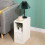 Narrow Bedside Table with Drawer, Open Storage & Cabinet, Small Space Side End Table 13