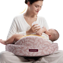 momcozy Memory Foam Nursing Pillow, High-Rebound Support, Cotton Pink