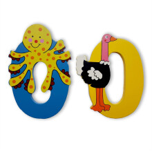 Vinsani Wooden Jungle Animal Alphabet Letters Personalised Bedroom Wall Door Name (O)