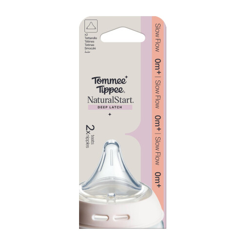 Tommee Tippee Tommee Tippee Natural Start Baby Bottle Teat, Deep Latch, Size 1, Pack 2 2