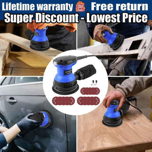 Compact Electric Detail Palm Sander Sheet Sanding Polishing 6 Variable Speeds