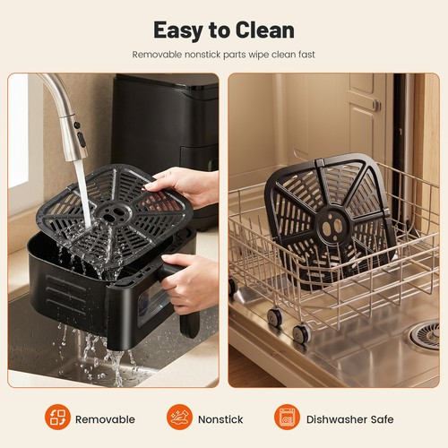 5L Air Fryer, 8 Smart Digital Menu Programs, Visual Window 1