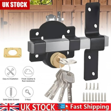 70mm Heavy Duty Gate Lock - Double Sided Long Bolt & 5 Keys for Garden Security