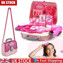 Girls Beauty Carry Case Vanity Role Play Set Hairdresser Dryer Hair Styling Toy