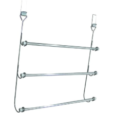 3 Tier Chrome Over Door Clothes Airer Space Saving Towel Rail Durable Steel