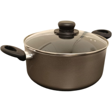 Large Non-Stick Cooking Pot with Glass Lid Aluminium Casserole 24/28/32 cm