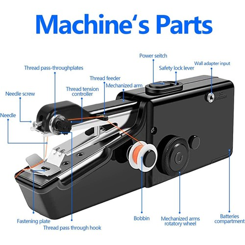 Cordless Portable Electric Sewing Machine with Accessories Handheld Sewing Tool 1