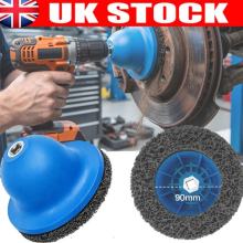 1/2" Drive Wheel Hub Cleaning Tool 150mm Disc Brake Cleaner Grinder with 2x Pads