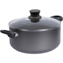28cm Large Saucepan with Glass Lid Aluminium Non-Stick Cooking Stock Pot