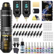 POSEIDON Wirless Tattoo Gun Kit with 2PCS Battery for Beginners