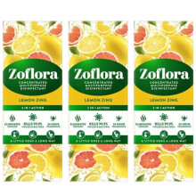 3 X ZOFLORA 3 IN 1 MULTIPURPOSE LEMON ZING 120ML