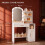 Dressing Table with Oval Mirror, Dressing Table with LED Lights, Adjustable Brightness 2