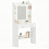Dressing Table with Mirror and Light, 2 Drawers Vanity Desk, White 3
