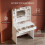 Dressing Table with Mirror and Light, 2 Drawers Vanity Desk, White 4